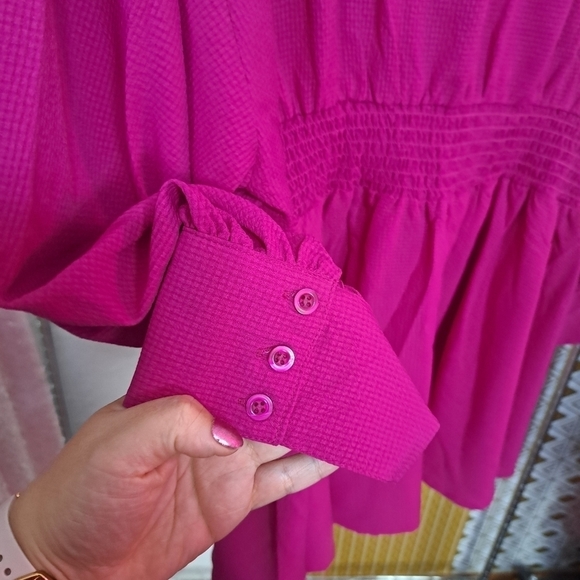 NEW Wishing Waves Boho Blouse in Raspberry 💗 - Picture 4 of 9